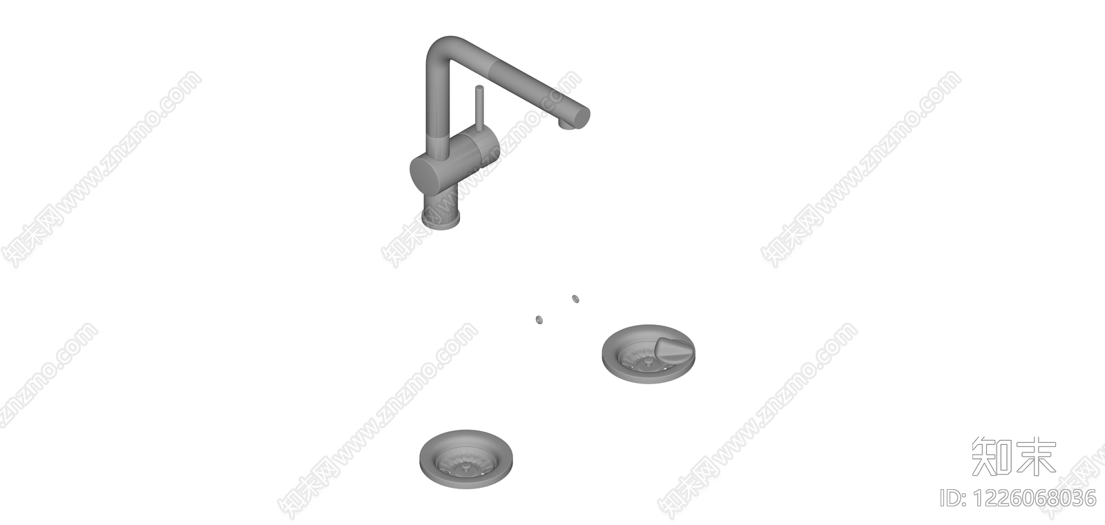 厨房水龙头组件SU模型下载【ID:1226068036】