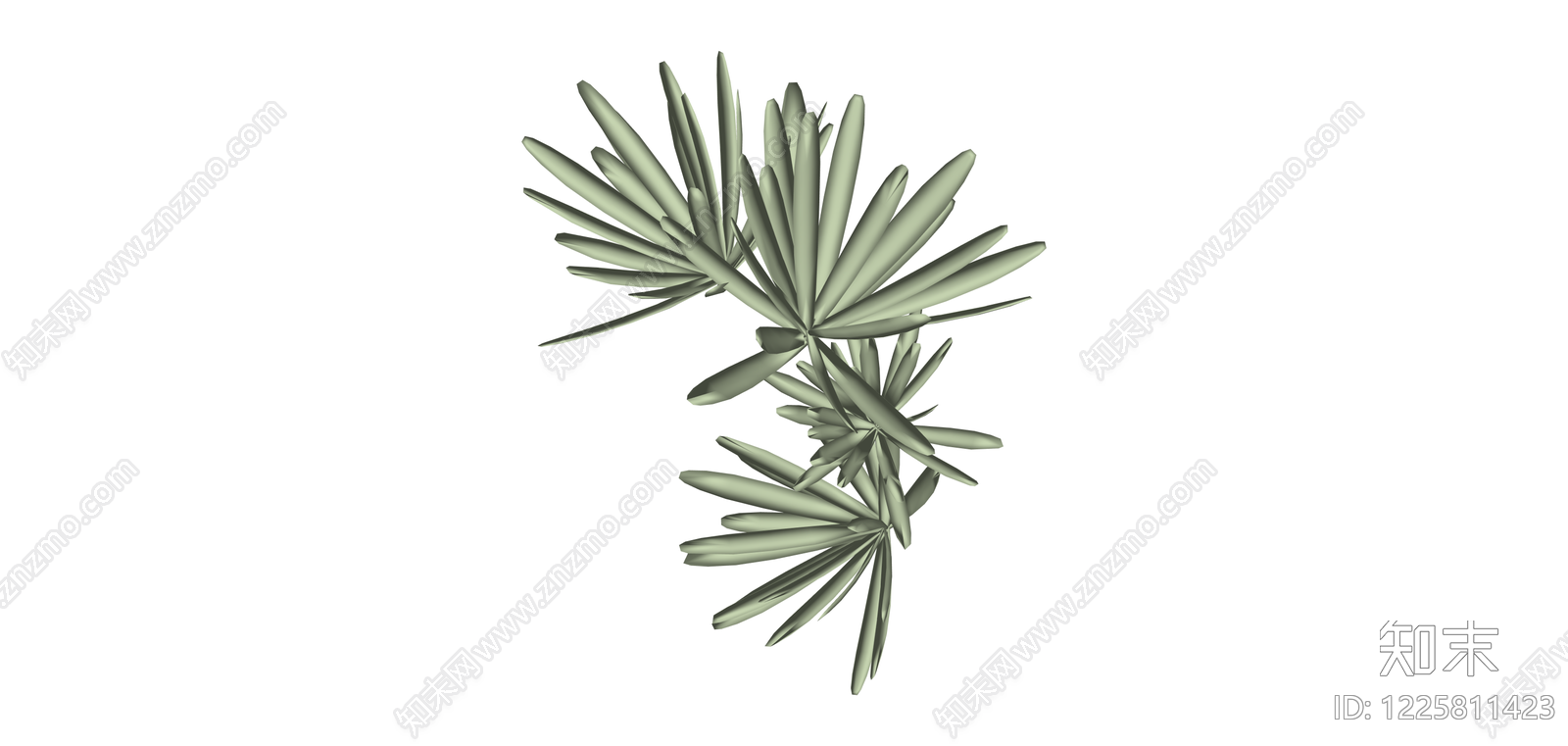 棕榈叶植物组件SU模型下载【ID:1225811423】