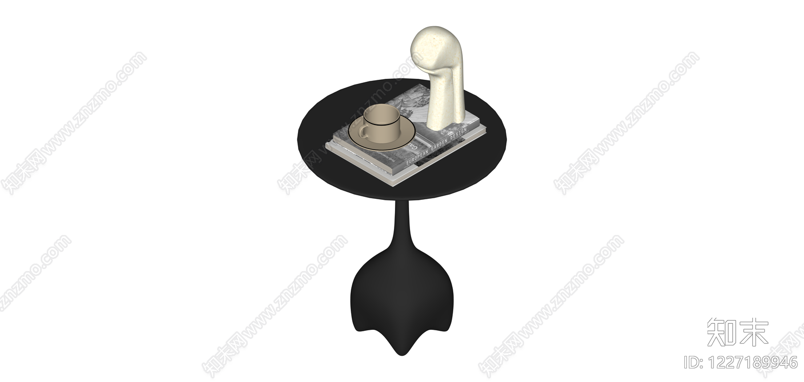 黑色异形边几SU模型下载【ID:1227189946】