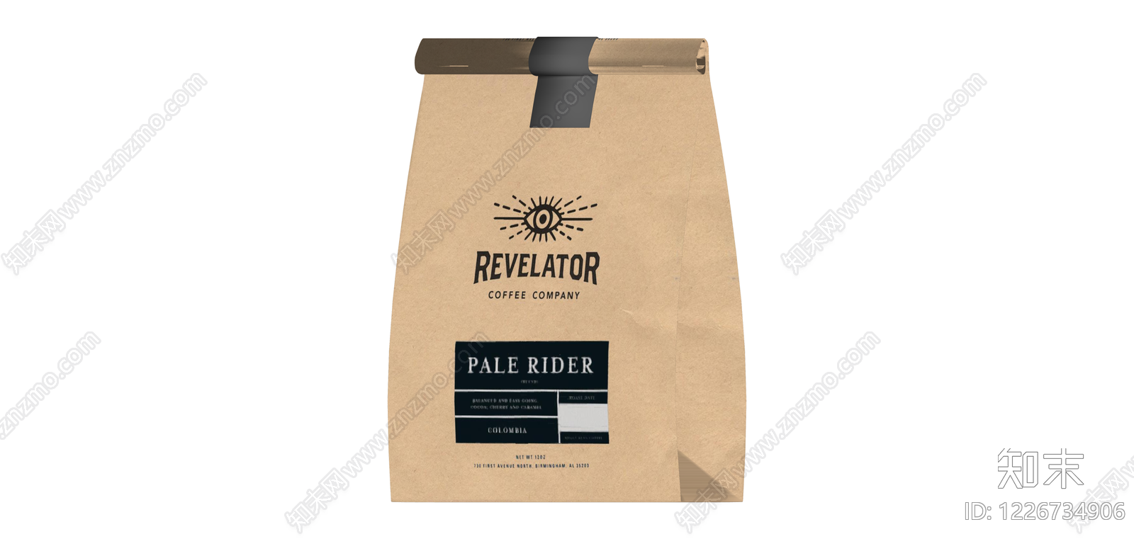 Revelator咖啡豆包装袋SU模型下载【ID:1226734906】