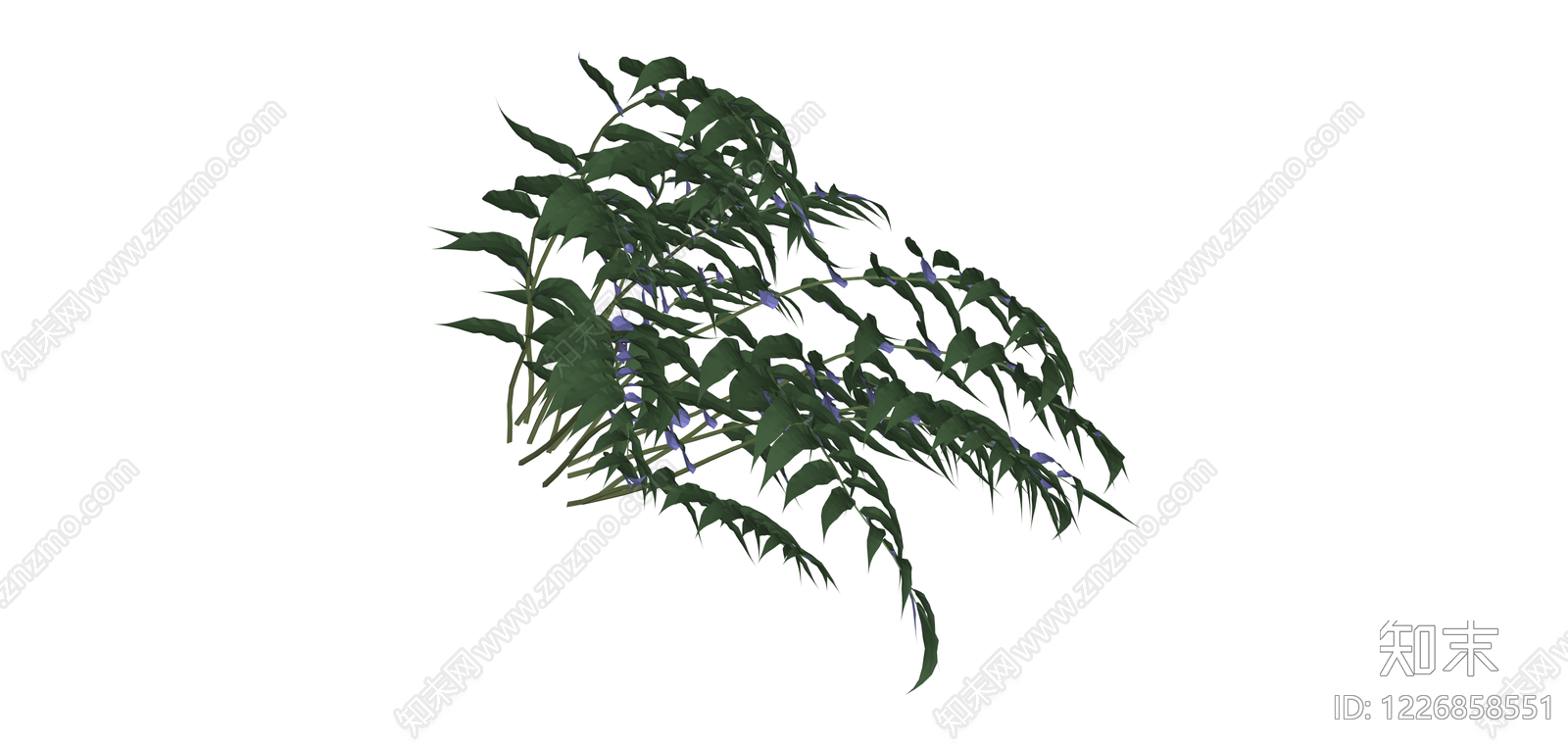 垂枝绿叶植物组件SU模型下载【ID:1226858551】