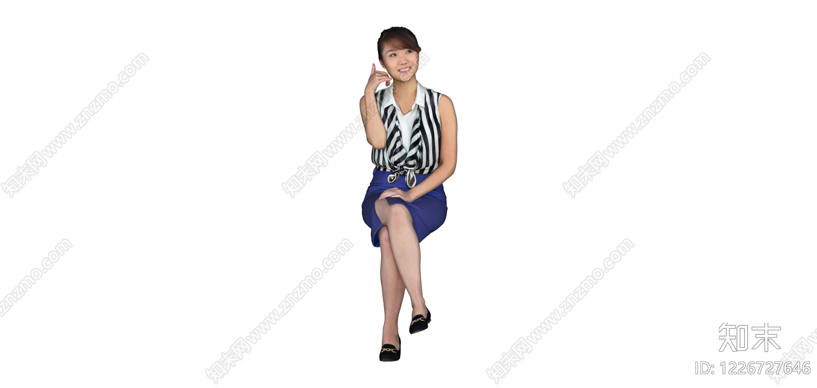 坐姿女性人物模型SU模型下载【ID:1226727646】