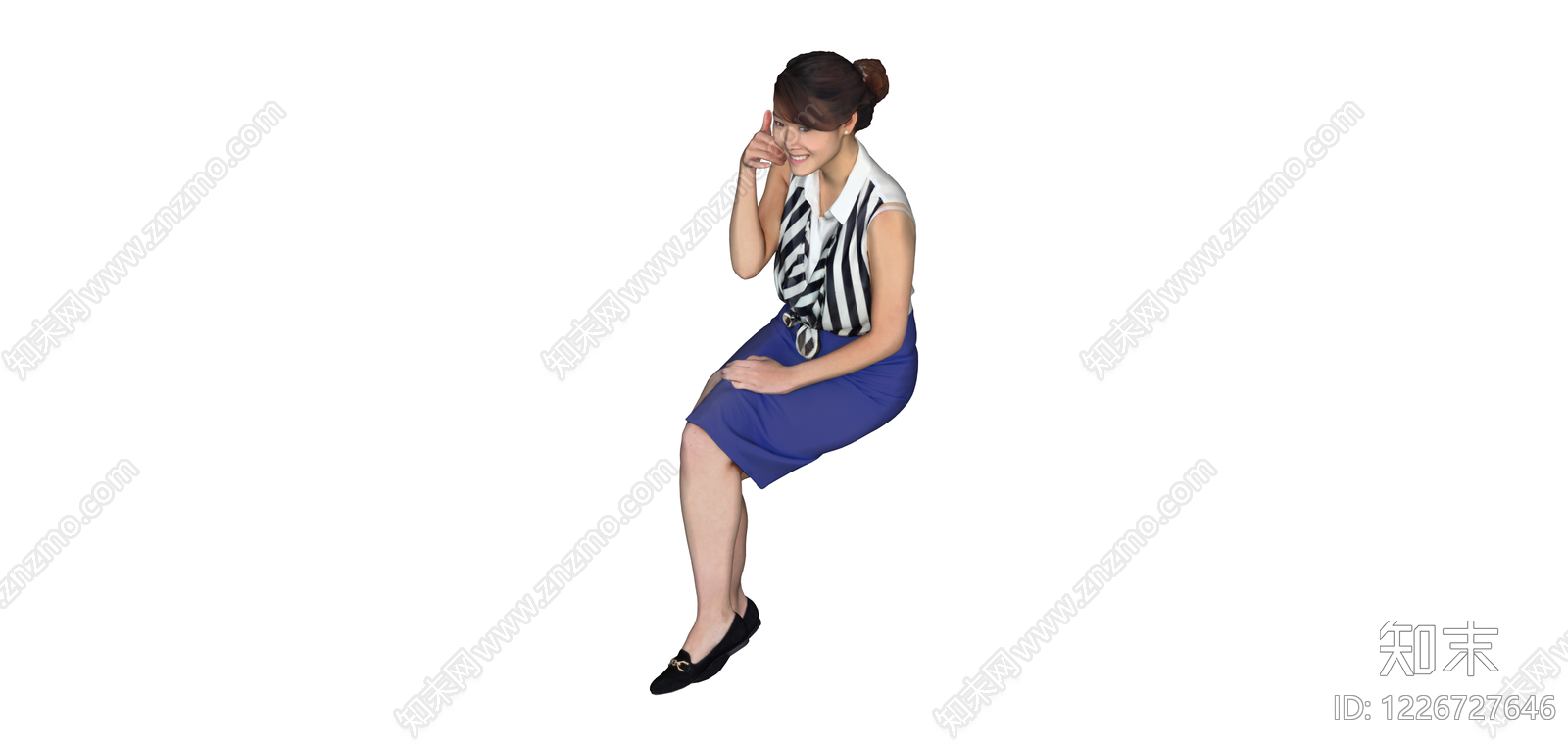 坐姿女性人物模型SU模型下载【ID:1226727646】