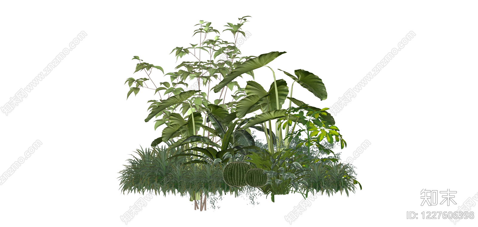 组合景观绿植组SU模型下载【ID:1227606398】