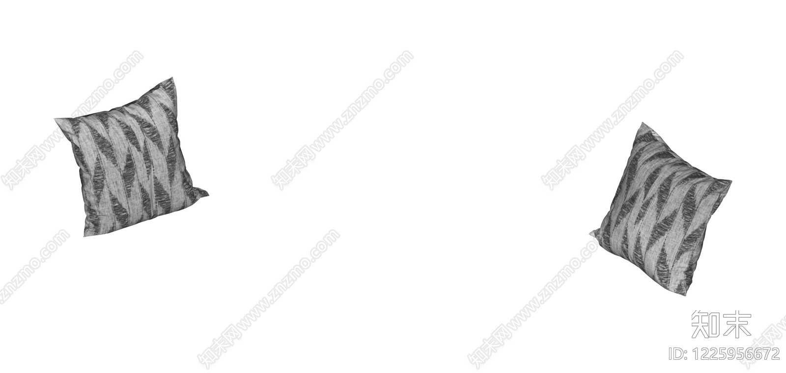 几何纹理方形抱枕SU模型下载【ID:1225956672】