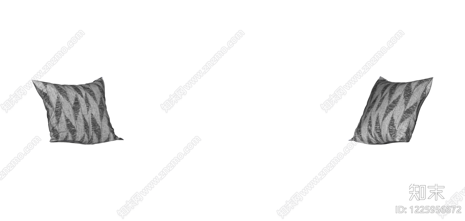 几何纹理方形抱枕SU模型下载【ID:1225956672】