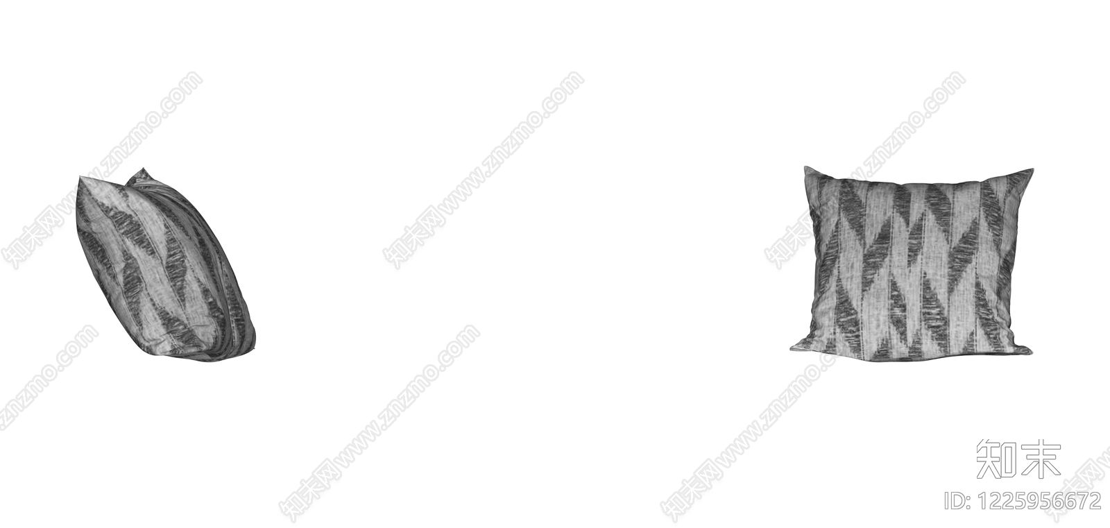 几何纹理方形抱枕SU模型下载【ID:1225956672】