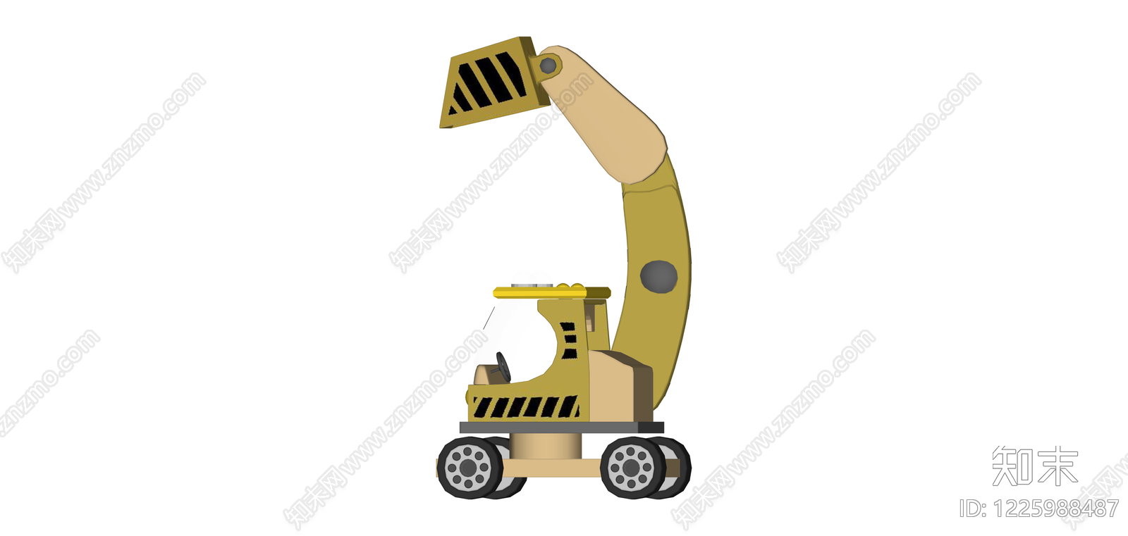 卡通风格挖掘机模型SU模型下载【ID:1225988487】