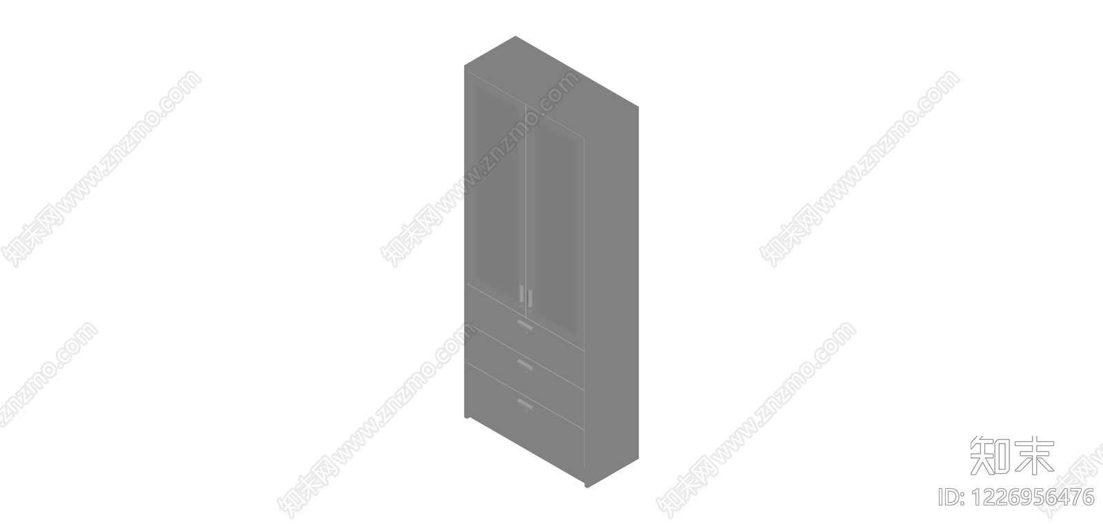 双门三斗储物柜SU模型下载【ID:1226956476】