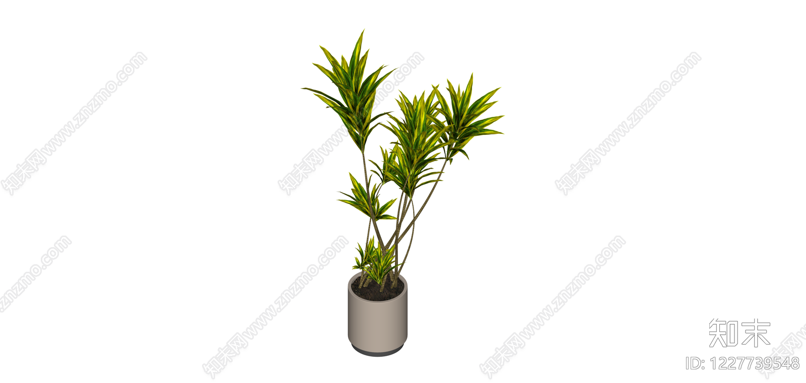 带盆绿植盆栽SU模型下载【ID:1227739548】