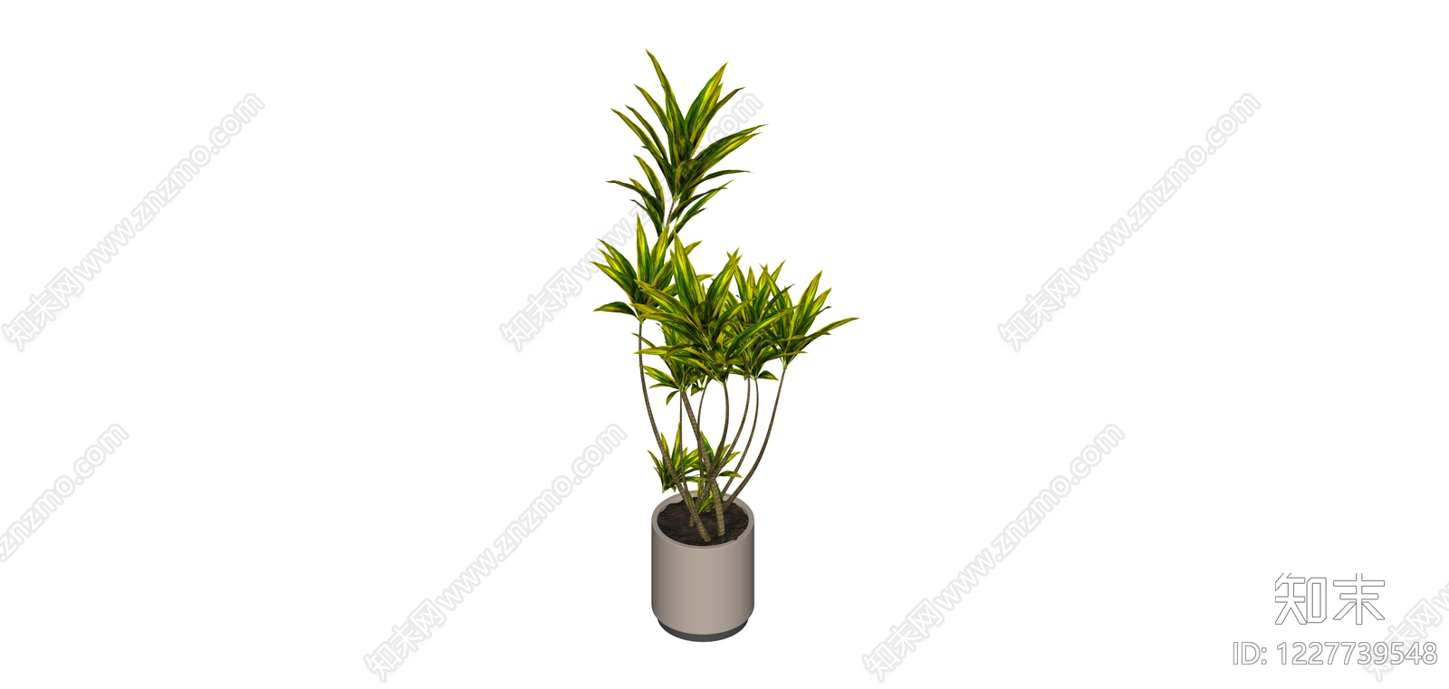 带盆绿植盆栽SU模型下载【ID:1227739548】