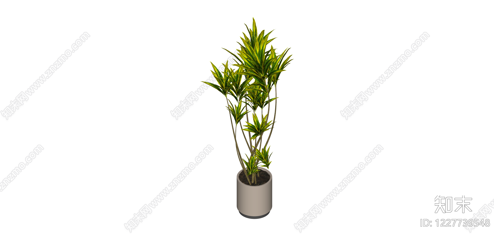 带盆绿植盆栽SU模型下载【ID:1227739548】