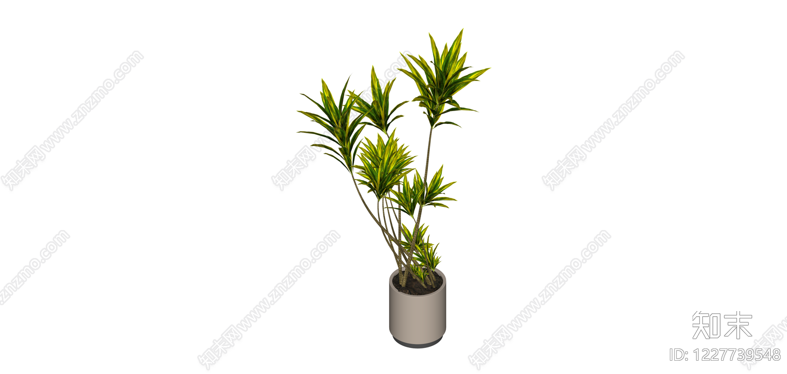 带盆绿植盆栽SU模型下载【ID:1227739548】