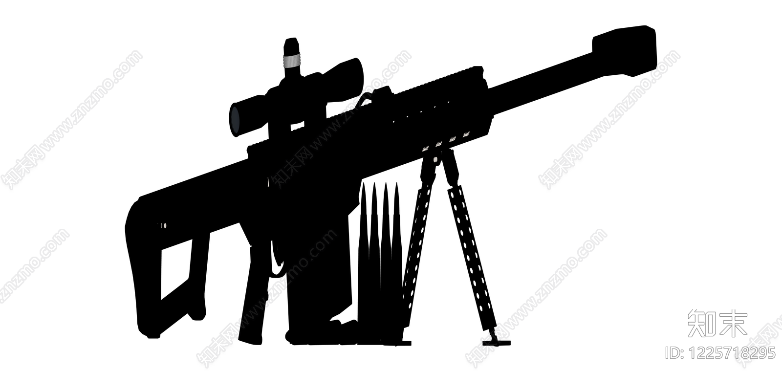 狙击步枪带弹药SU模型下载【ID:1225718295】