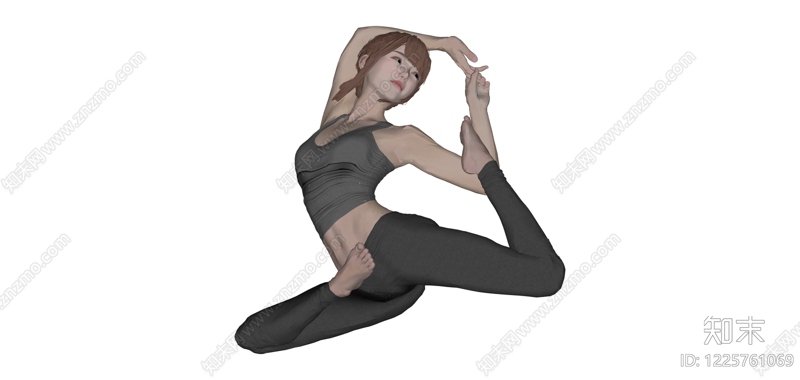 做瑜伽姿势的女性人物SU模型下载【ID:1225761069】