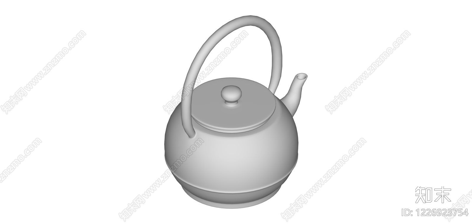 白模提梁壶SU模型下载【ID:1226923754】