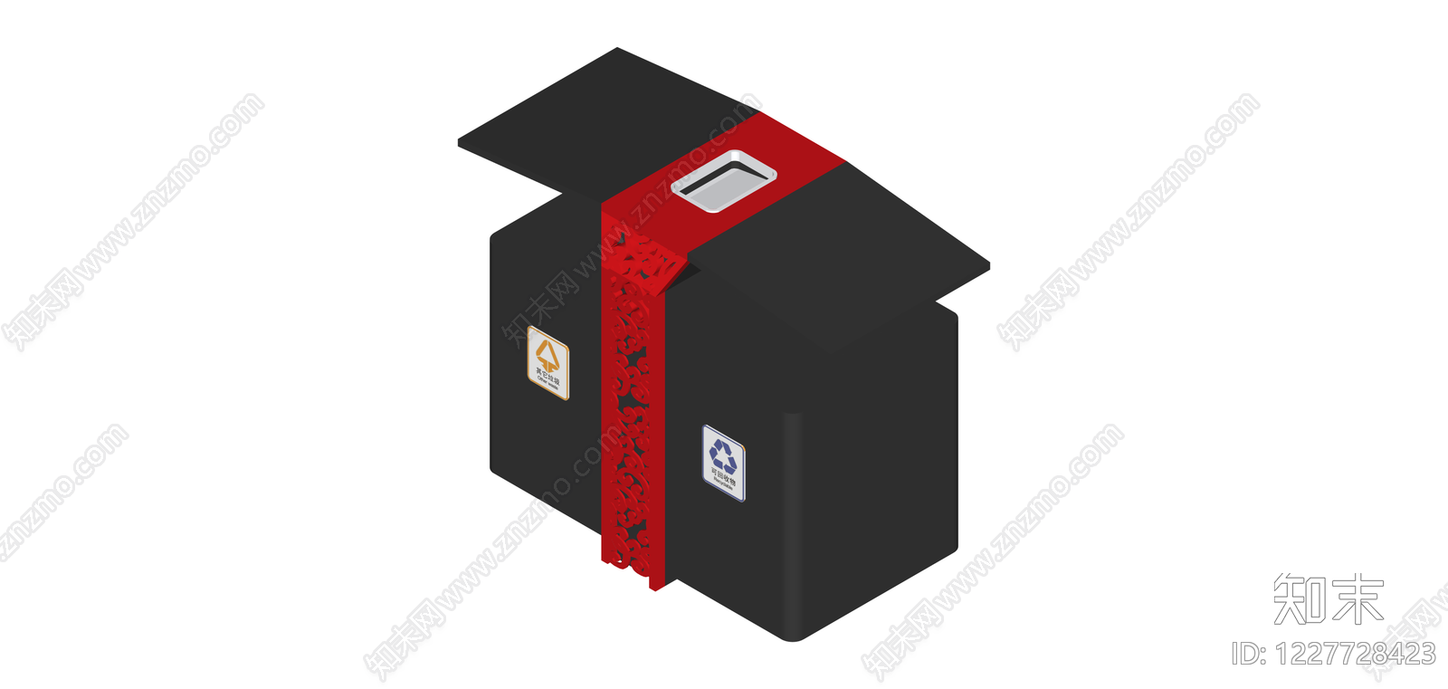 中式分类垃圾桶SU模型下载【ID:1227728423】