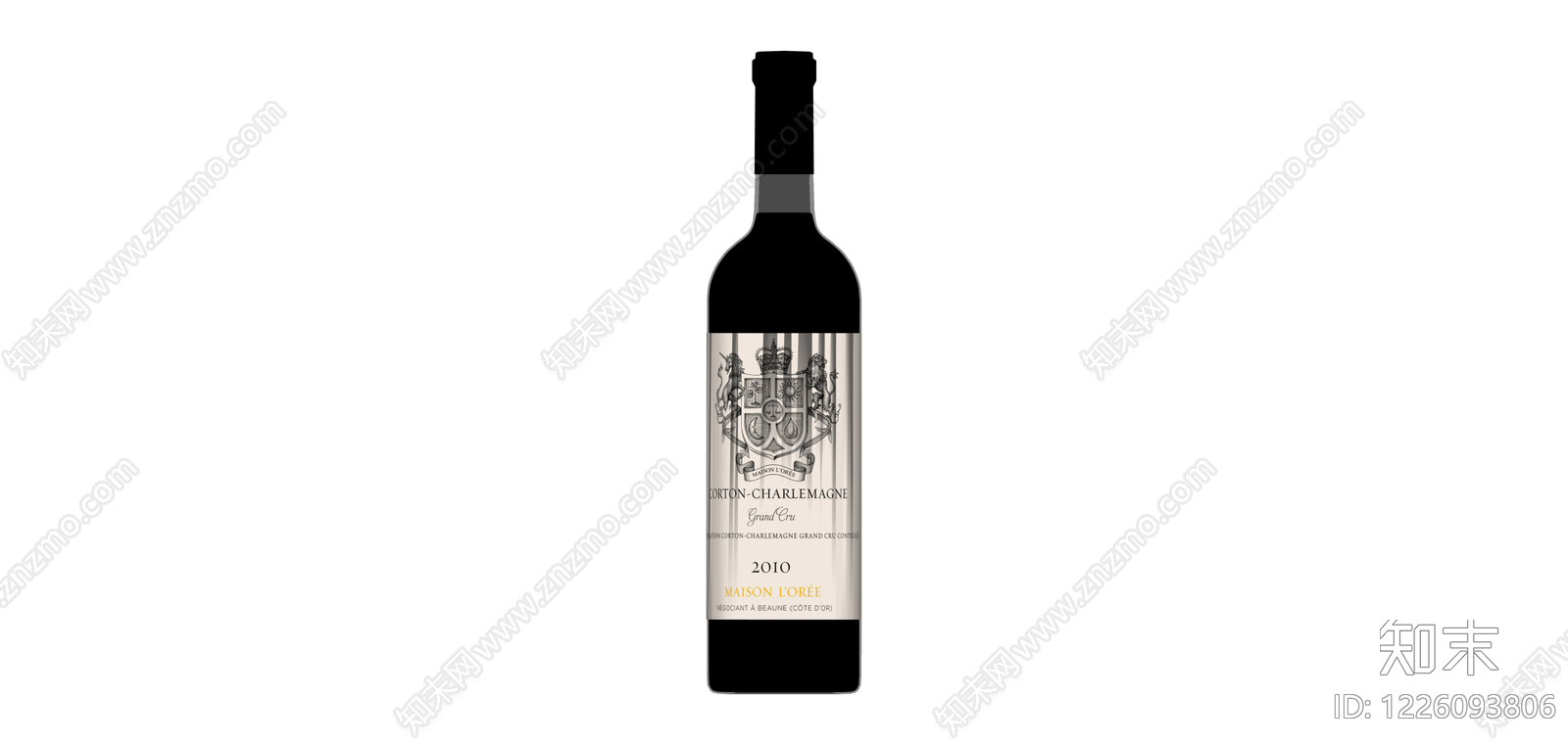 Corton-Charlemagne红酒瓶SU模型下载【ID:1226093806】