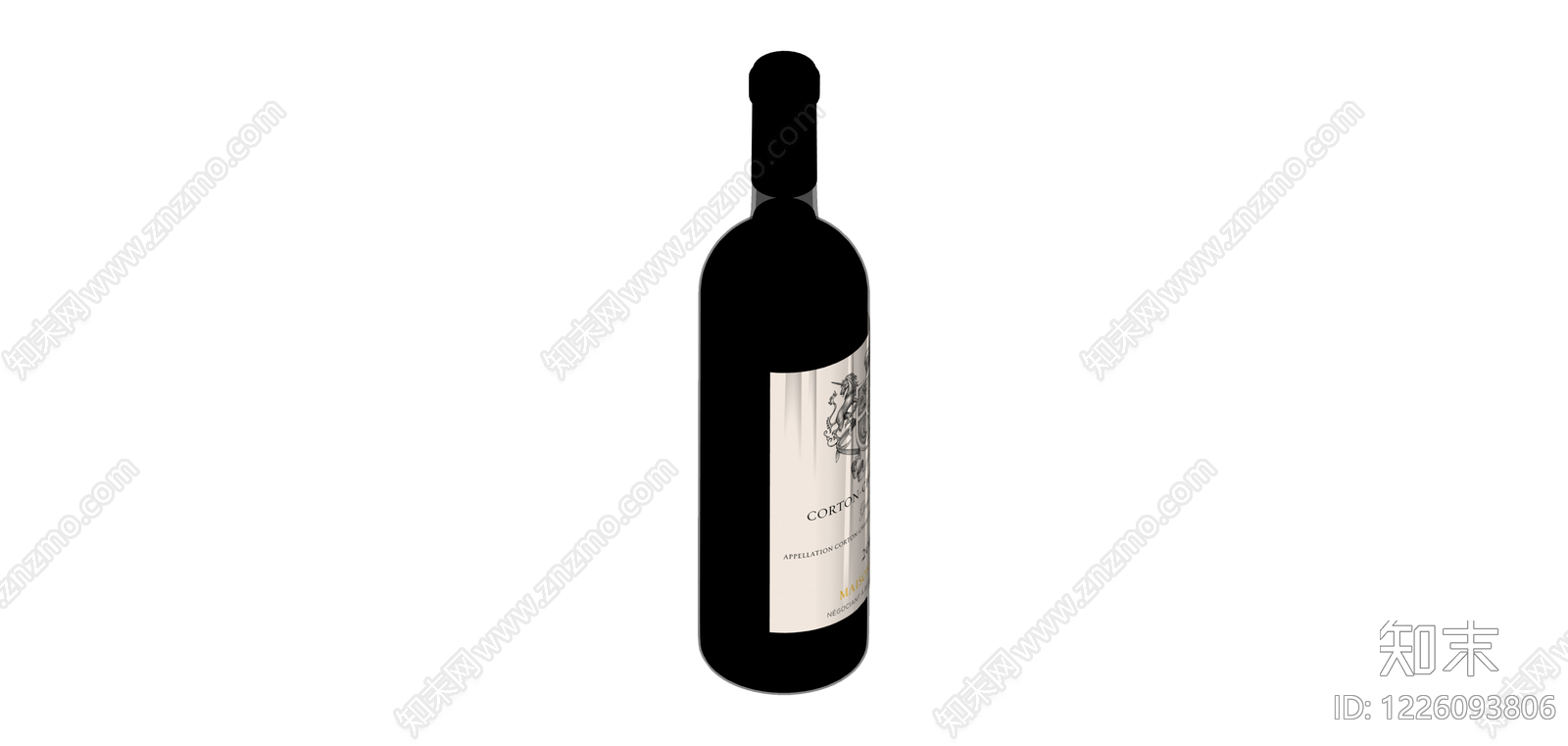Corton-Charlemagne红酒瓶SU模型下载【ID:1226093806】