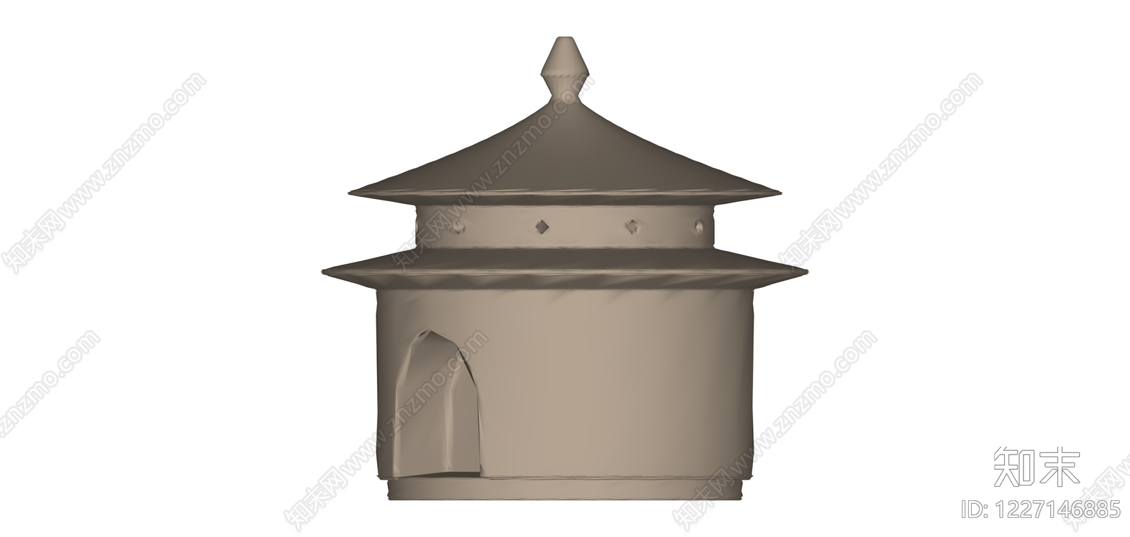 中式亭子建筑模型SU模型下载【ID:1227146885】