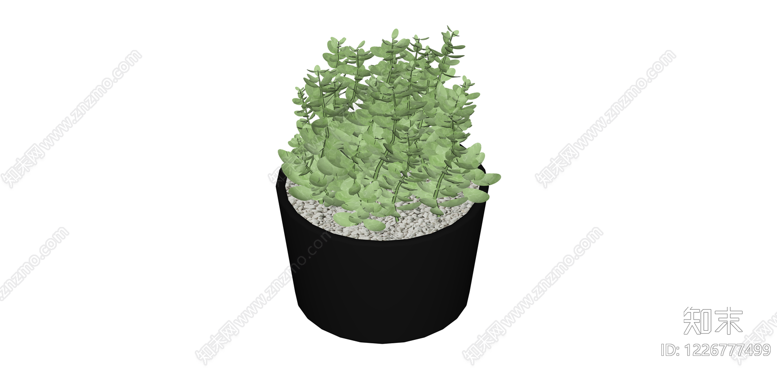带盆绿植盆栽SU模型下载【ID:1226777499】