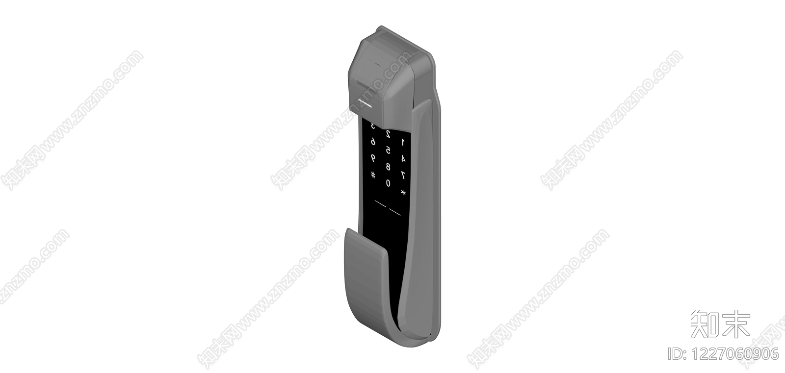 灰色智能门锁SU模型下载【ID:1227060906】