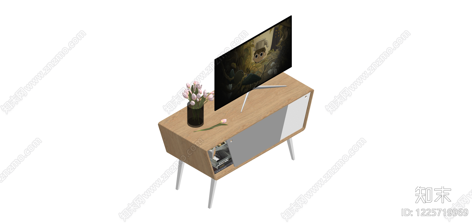 木质电视柜组合SU模型下载【ID:1225719969】