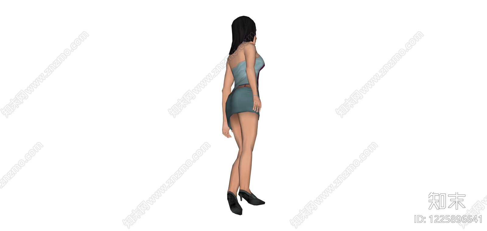 女性人物全身模型SU模型下载【ID:1225896641】