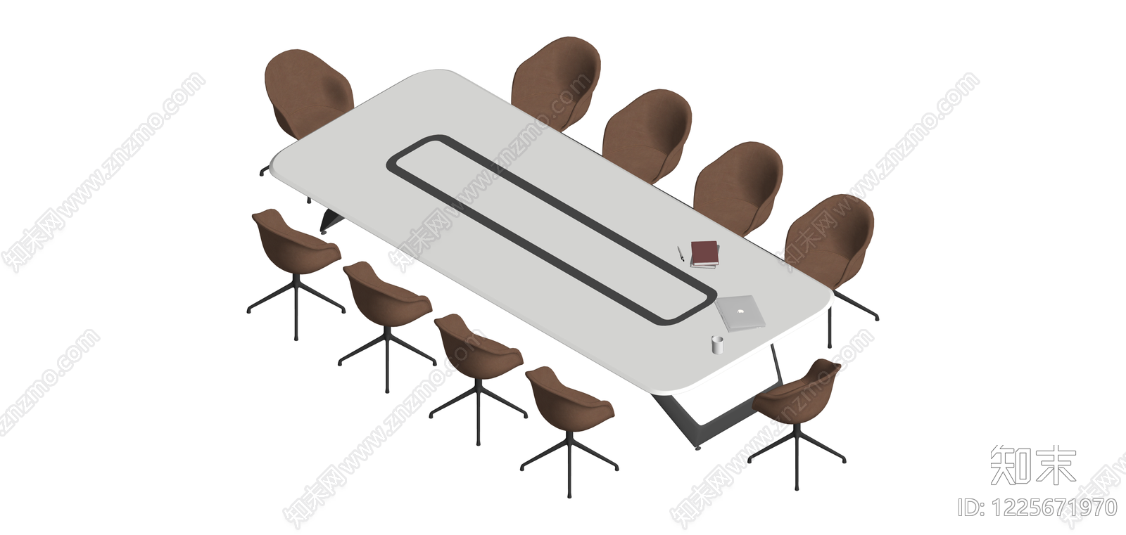 会议桌椅组合SU模型下载【ID:1225671970】