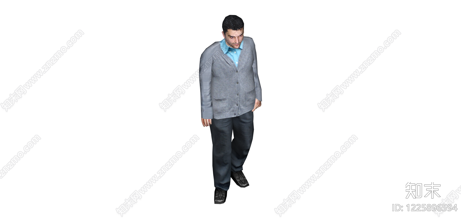 行走姿态男性人物模型SU模型下载【ID:1225896594】