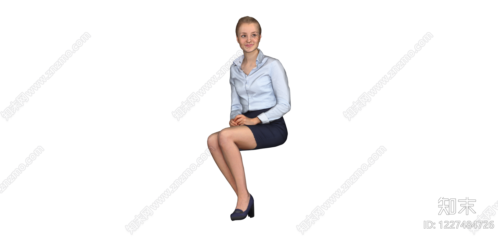 商务女性坐姿模型SU模型下载【ID:1227484726】