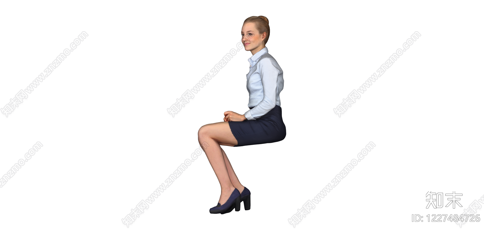 商务女性坐姿模型SU模型下载【ID:1227484726】