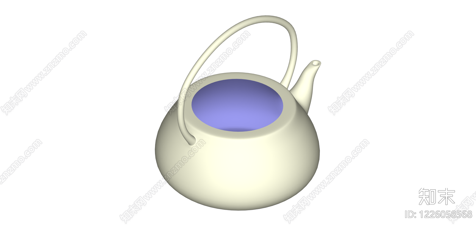 白模提梁壶SU模型下载【ID:1226058568】