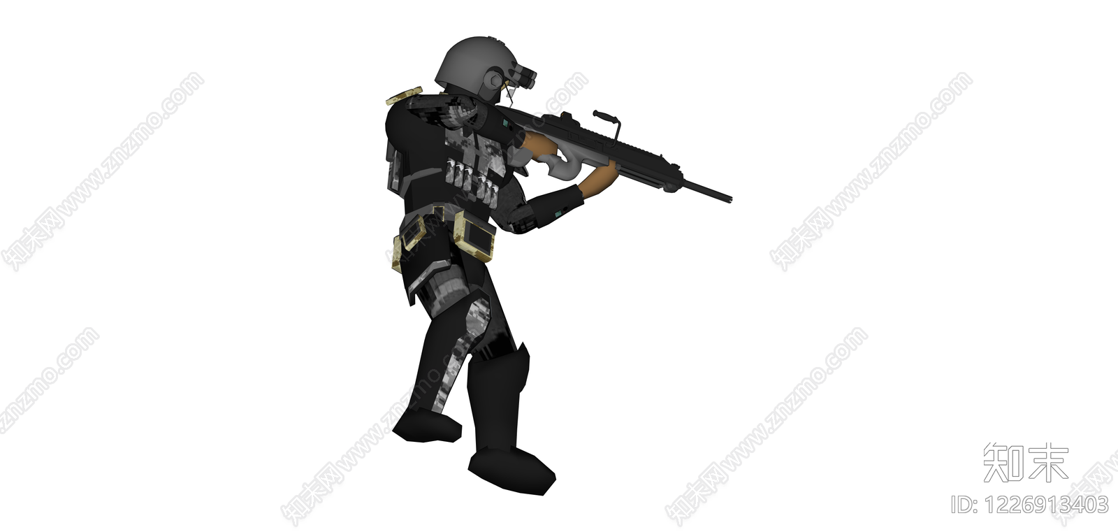 持枪士兵角色模型SU模型下载【ID:1226913403】