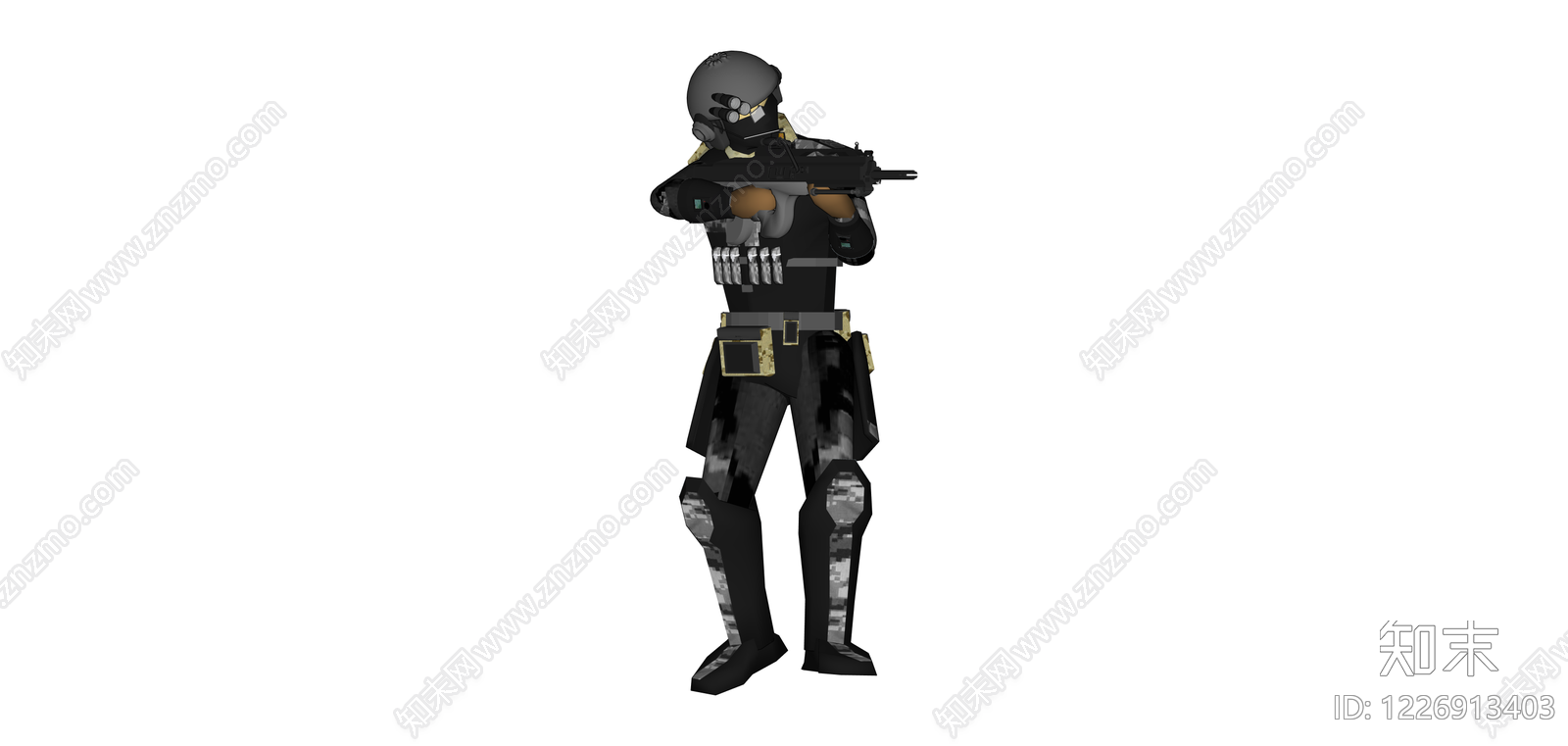 持枪士兵角色模型SU模型下载【ID:1226913403】