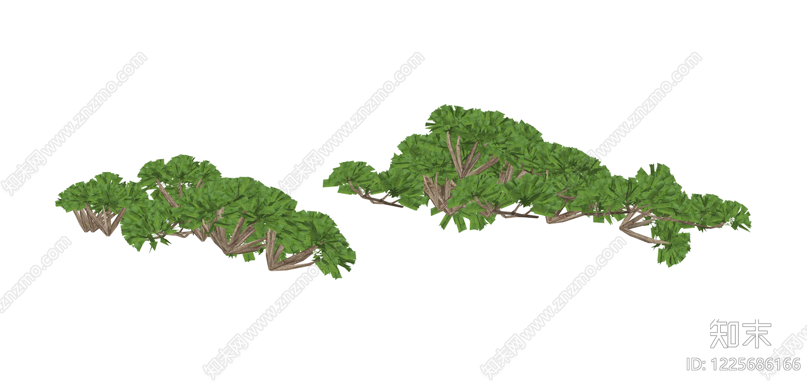 低多边形景观灌木丛SU模型下载【ID:1225686166】