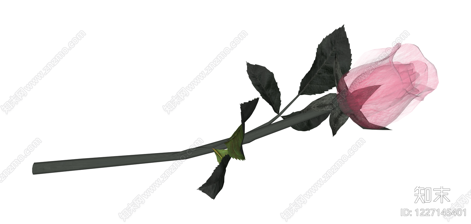 粉色半透明玫瑰花束SU模型下载【ID:1227145401】