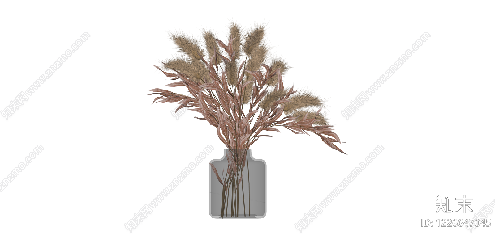 花瓶插干草植物组合SU模型下载【ID:1226647045】
