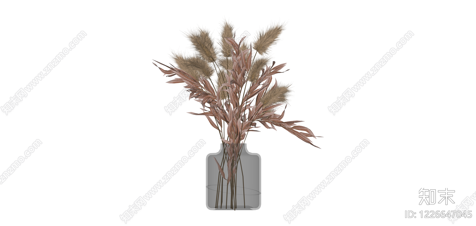 花瓶插干草植物组合SU模型下载【ID:1226647045】