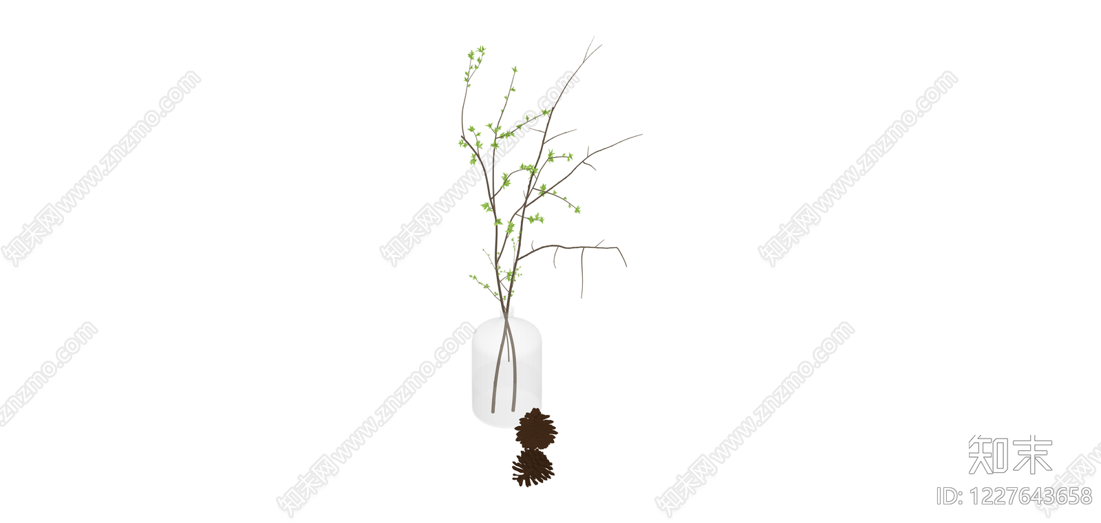 带松果花瓶植物组合SU模型下载【ID:1227643658】