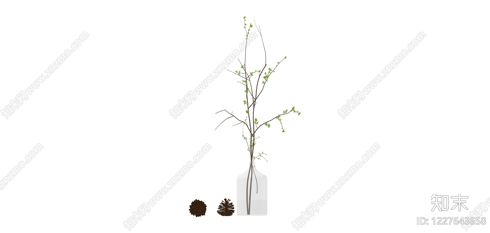 带松果花瓶植物组合SU模型下载【ID:1227643658】
