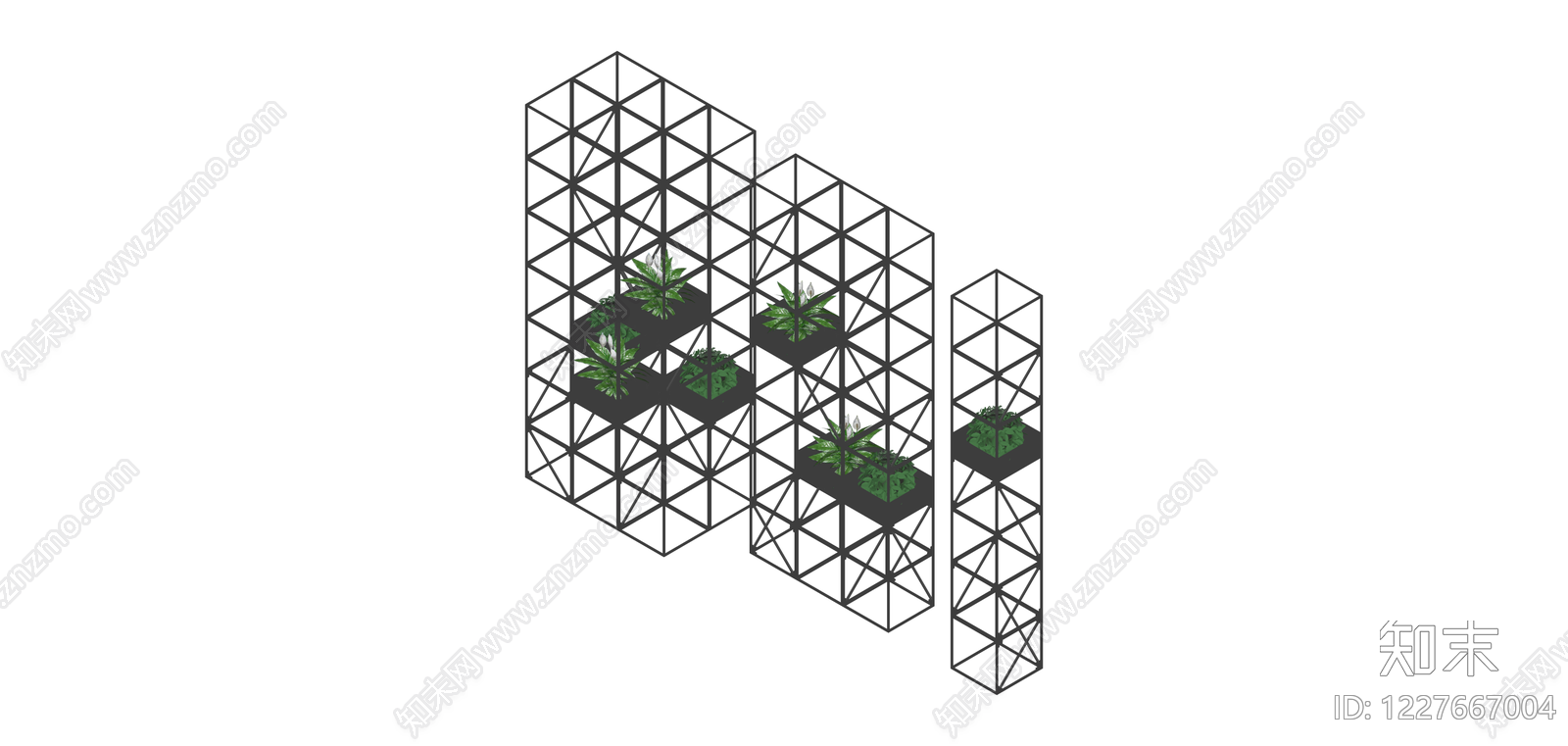 组合式绿植花架装置SU模型下载【ID:1227667004】