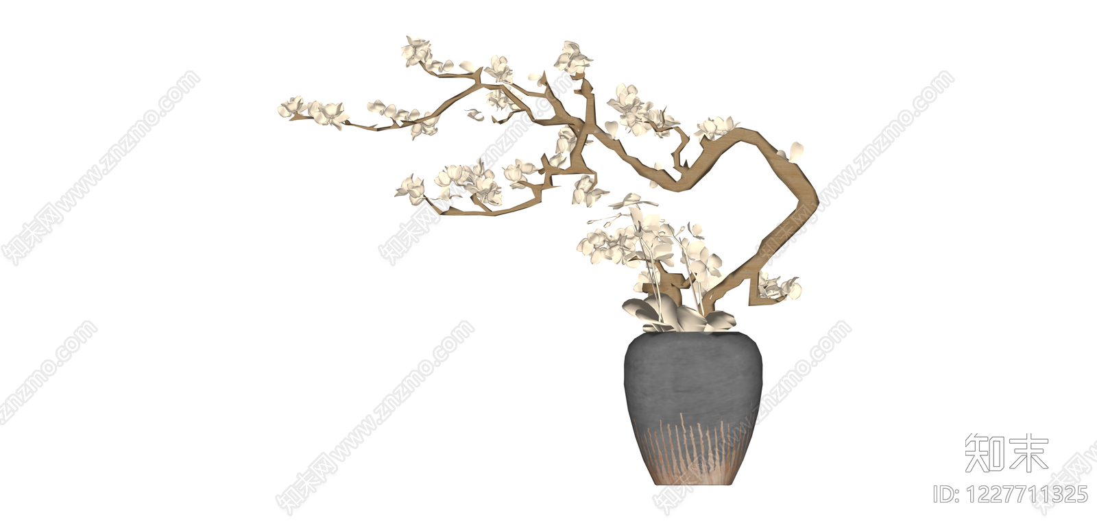 盆栽梅花造型SU模型下载【ID:1227711325】