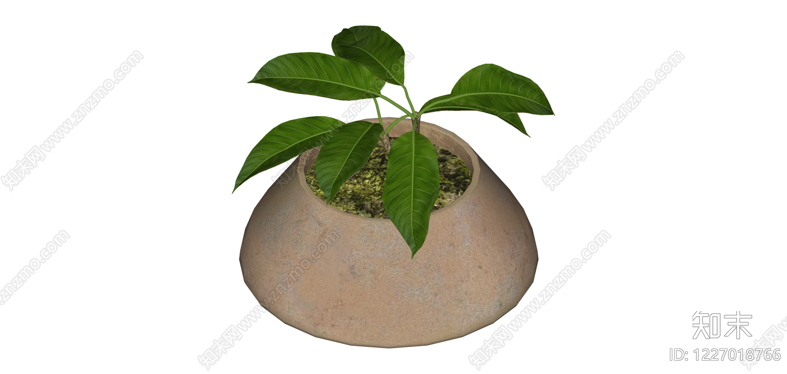 带盆绿植盆栽模型SU模型下载【ID:1227018766】