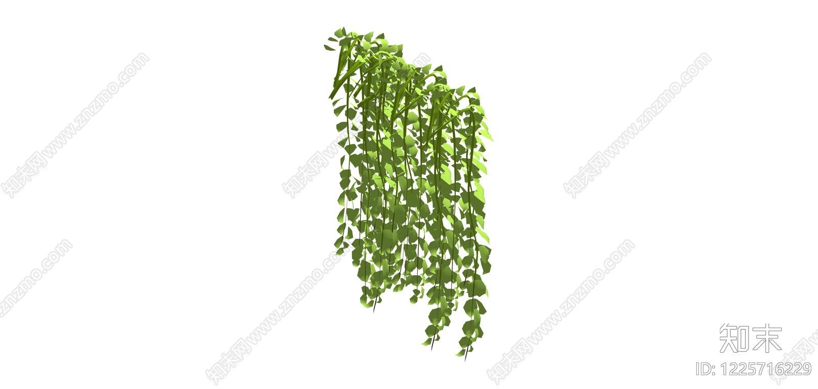 黄绿色垂吊植物组件SU模型下载【ID:1225716229】