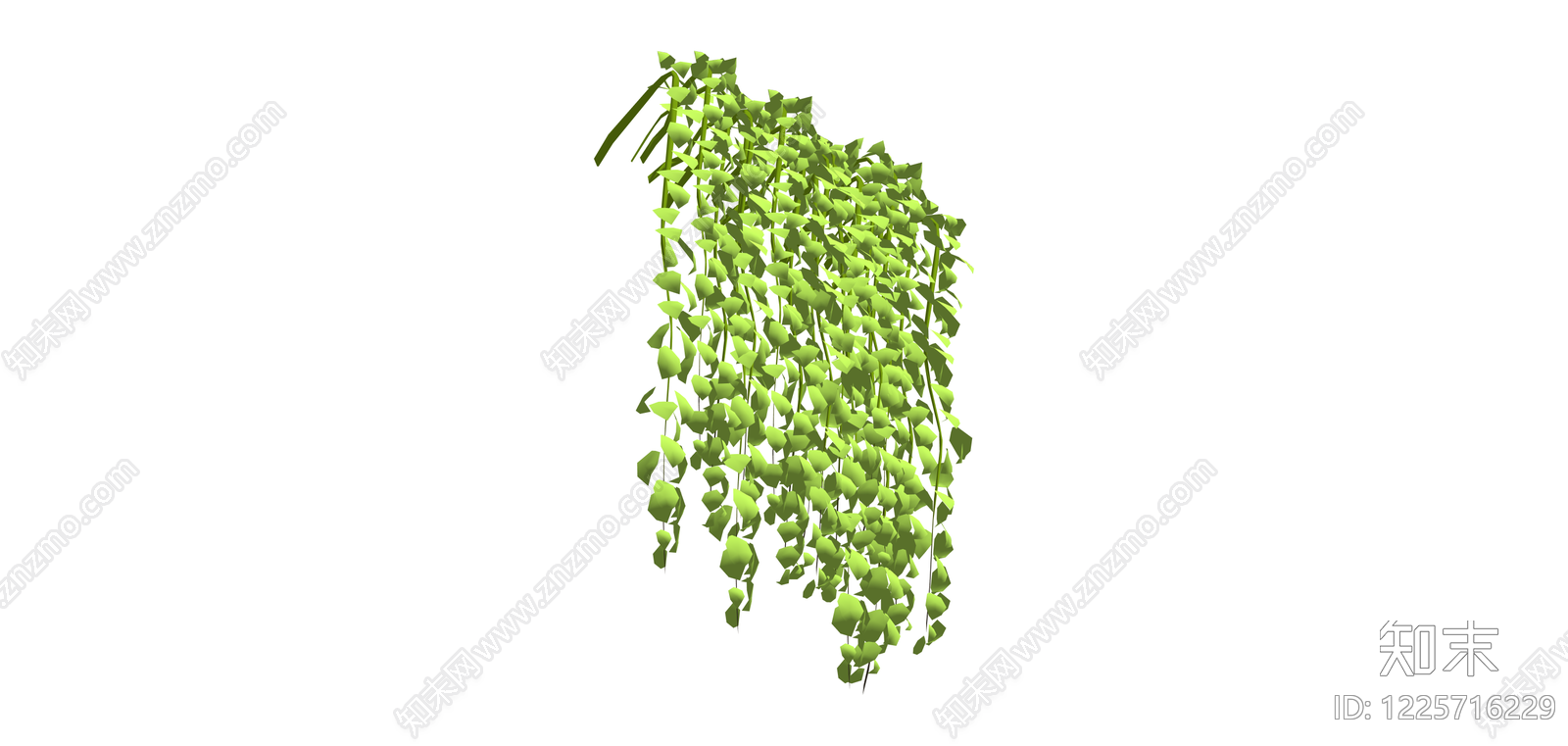 黄绿色垂吊植物组件SU模型下载【ID:1225716229】