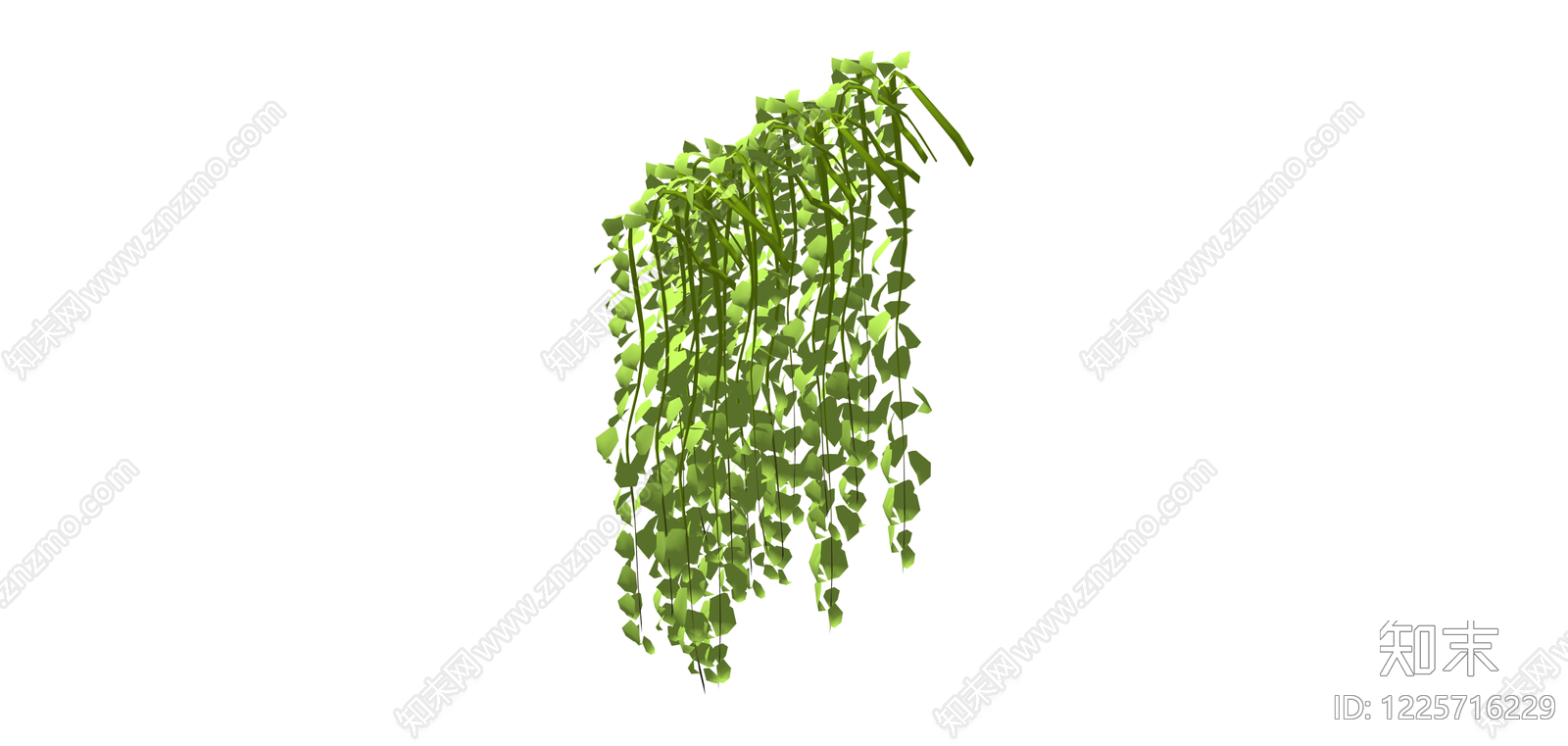 黄绿色垂吊植物组件SU模型下载【ID:1225716229】