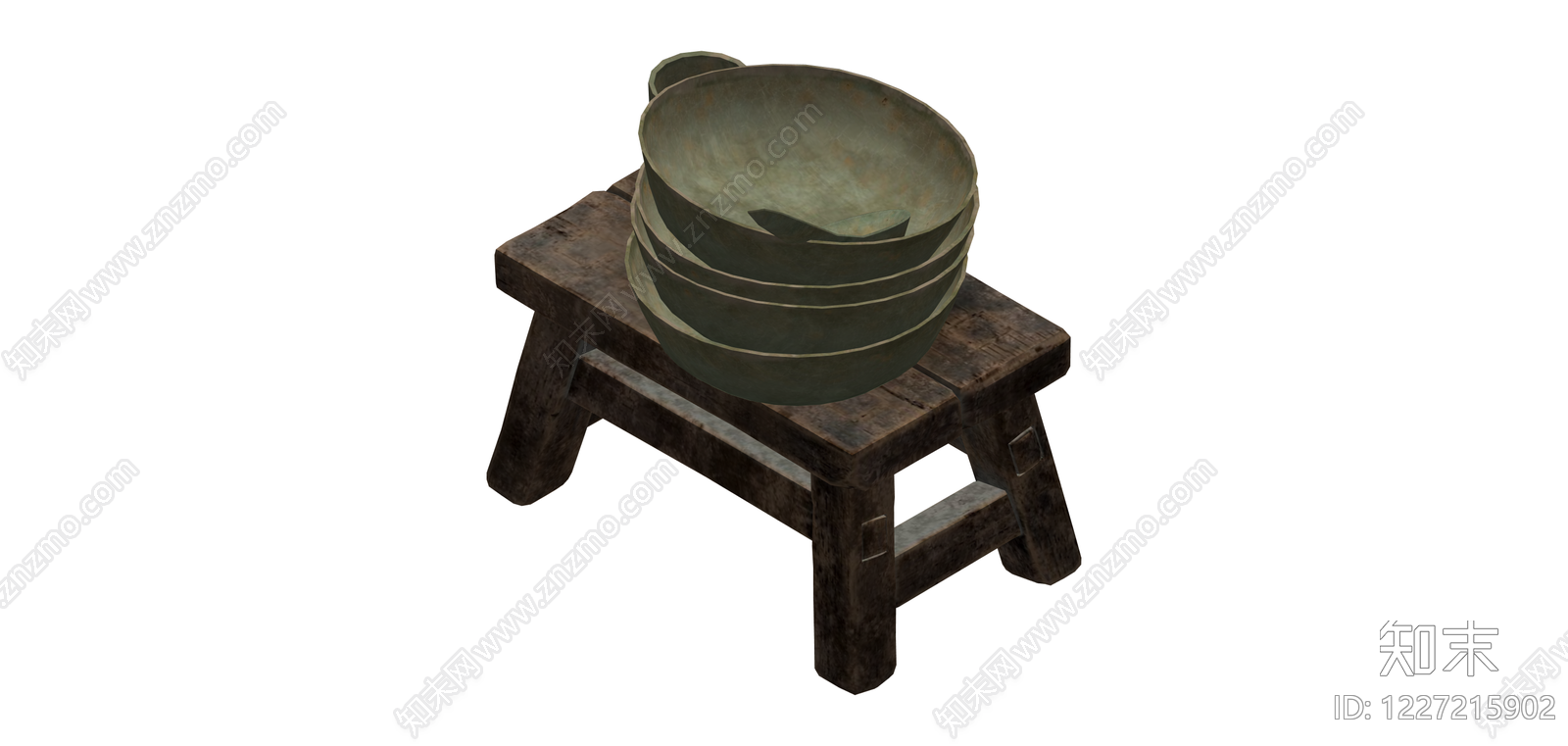 木凳餐具组合模型SU模型下载【ID:1227215902】