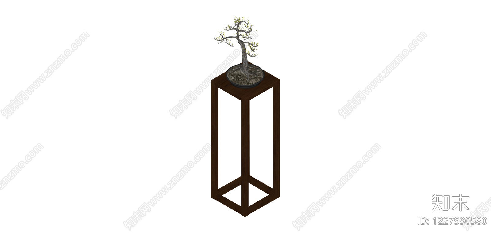 盆景植物带底座SU模型下载【ID:1227990580】