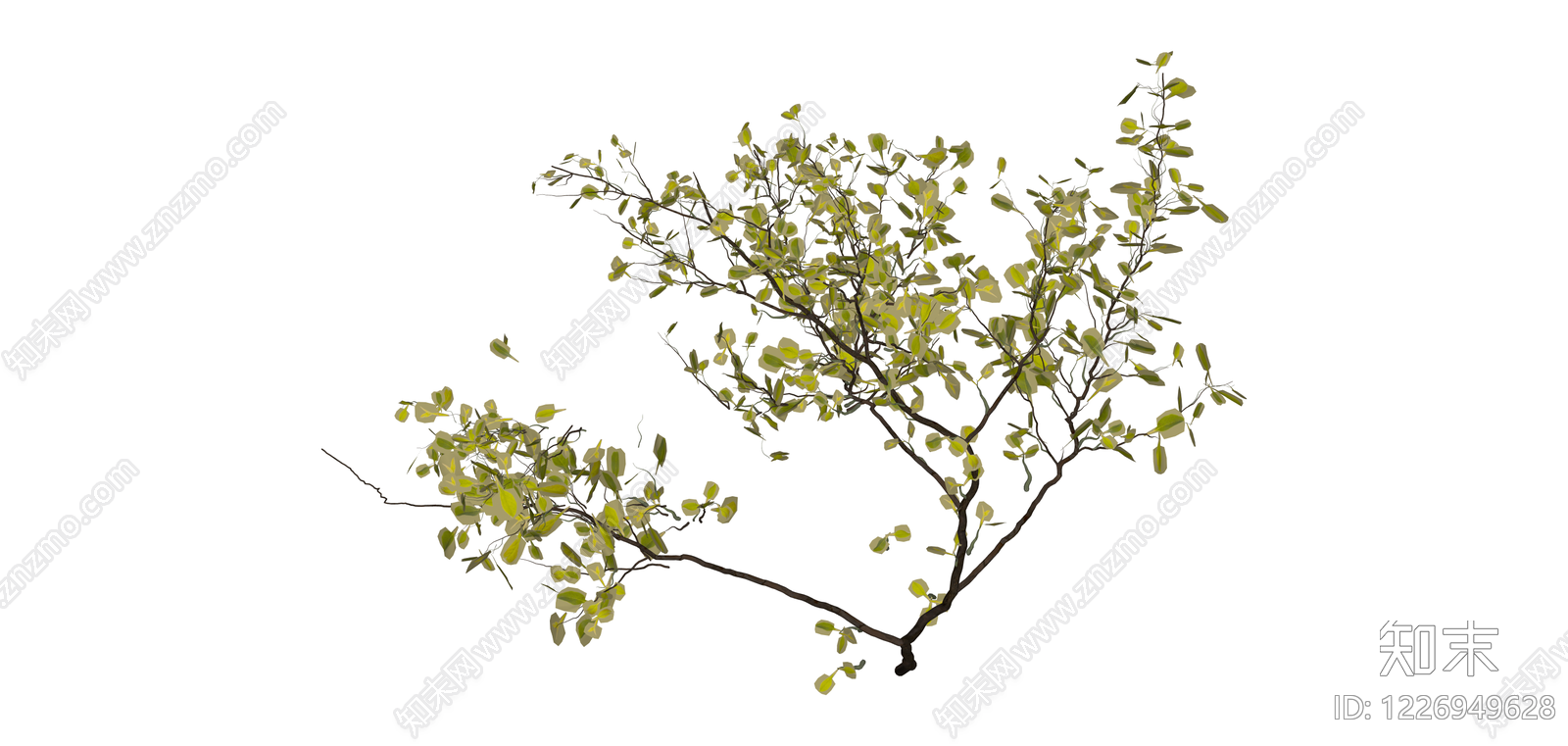 黄叶景观树木SU模型下载【ID:1226949628】